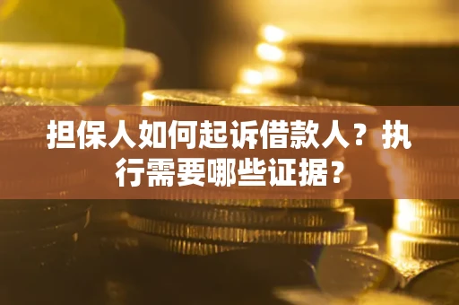 北京担保人如何起诉借款人？执行需要哪些证据？