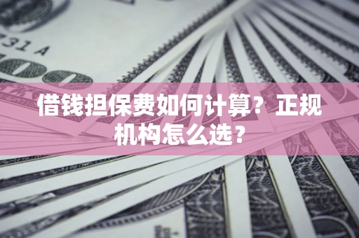 北京借钱担保费如何计算？正规机构怎么选？
